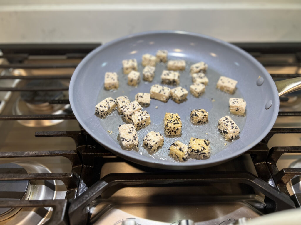 sesame crusted tofu bites