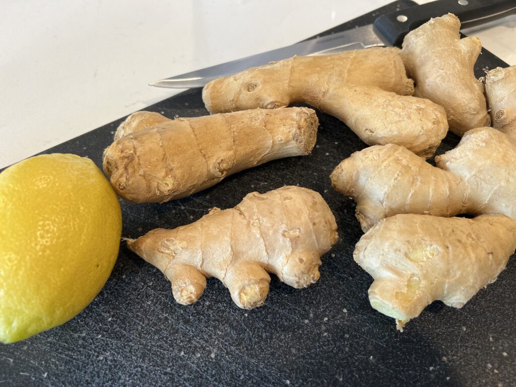 Fresh ginger and lemon