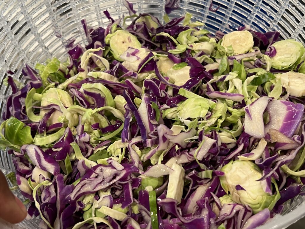 Washed Cabbage and Brussels Sprouts